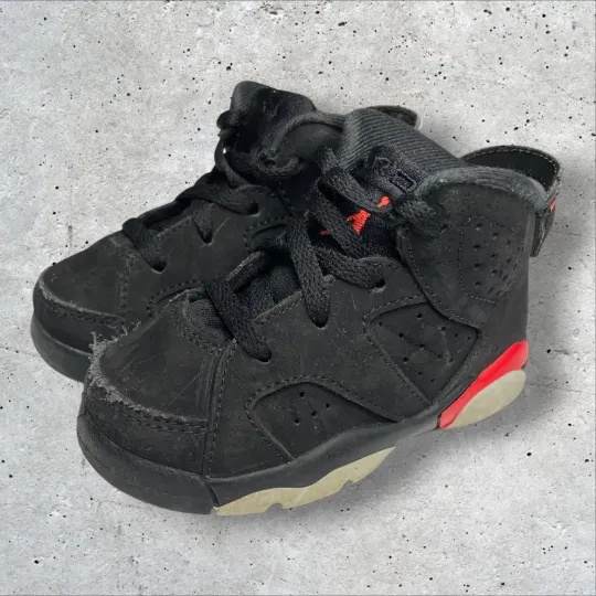 NIKE JORDAN BRAND JORDAN 6 RETRO (TD) BLACK/INFRARED