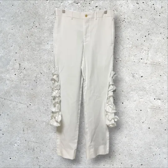 COMME des GARCONS HOMME PLUS ジップ＆フリルデザインパンツ